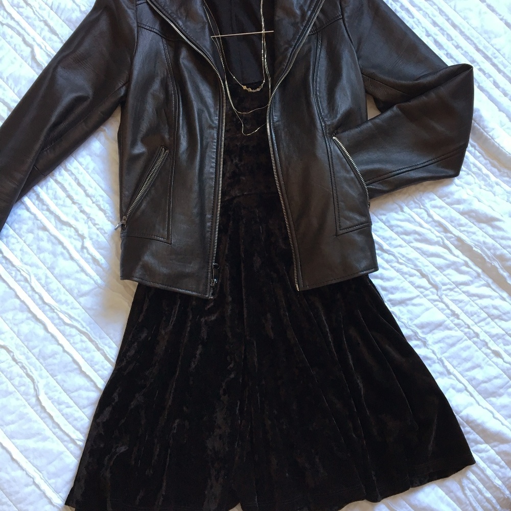 Crushed Velvet Minidress - Black